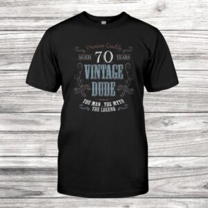 70th Birthday Gift Idea For Vintage Dude0 Years Old Premium Shirt