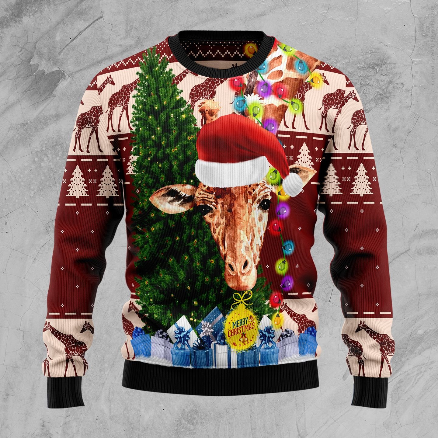 Giraffe Xmas Ugly Christmas Sweater 