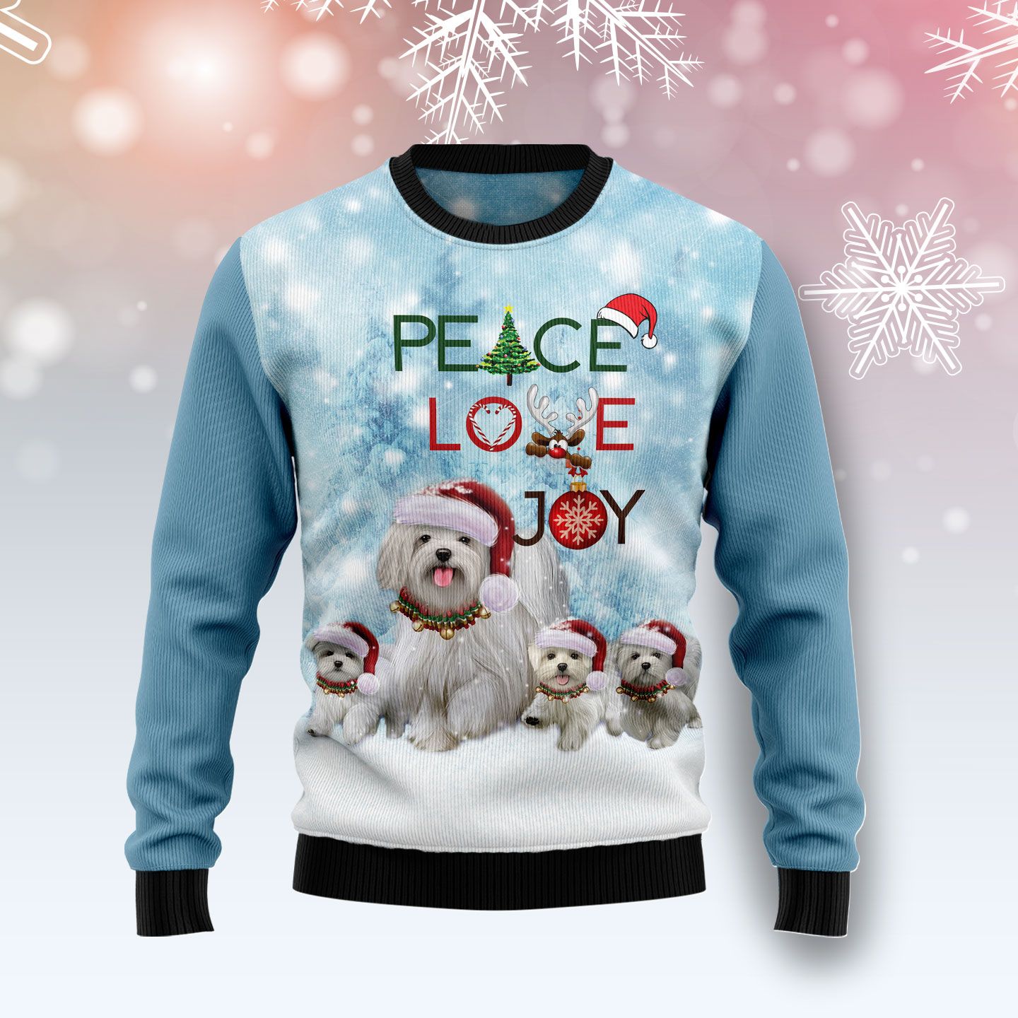 maltese ugly christmas sweater