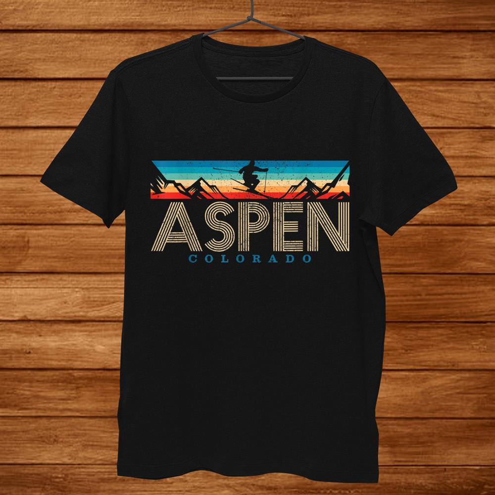Aspen Colorado Ski Vintage Souvenir Mountain Skiing Shirt
