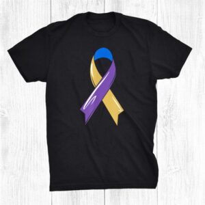 Bladder Cancer Awareness Ribbon Blue Yellow Fighter Chemo Shirt