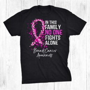 In This Family No One Fights Alone Breast Cancer Awareness Shirt