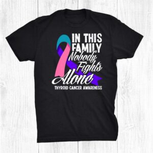 In This Family Nobody Fights Alone Thyroid Cancer Awareness Shirt