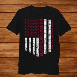 No One Fights Alone Usa Flag Multiple Myeloma Awareness Shirt