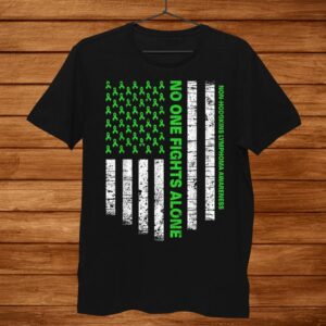 No One Fights Alone Usa Flag Non Hodgkins Lymphoma Awareness Shirt