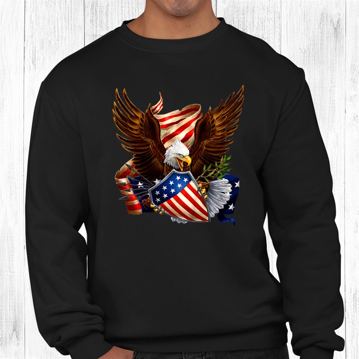 Patriotic Eagle Shield Arrows American Flag Teeth Of July Shirt