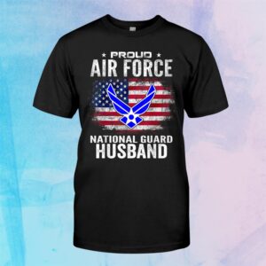 Proud Air Force National Guard Husband With American Flag Shirt