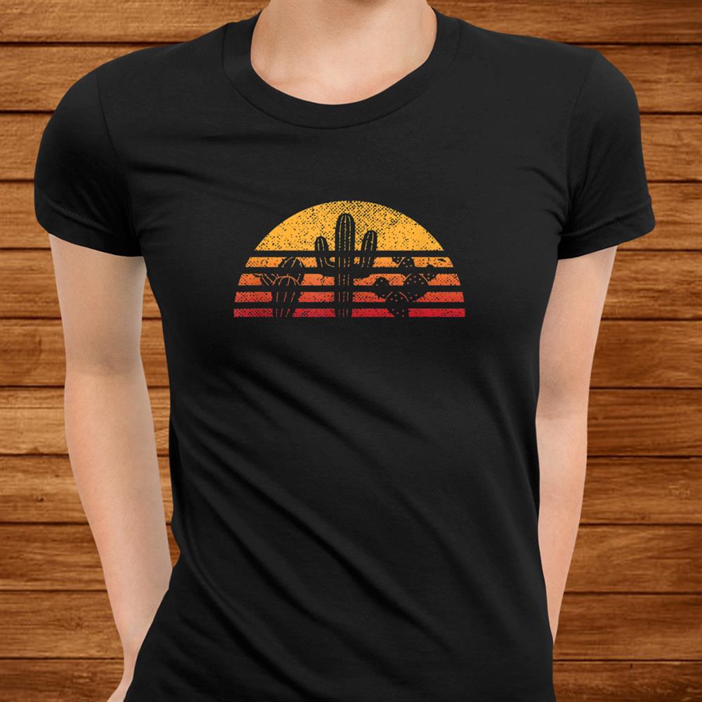 Retro Sunset Cactus Funny Cute Desert Silhouette Shirt