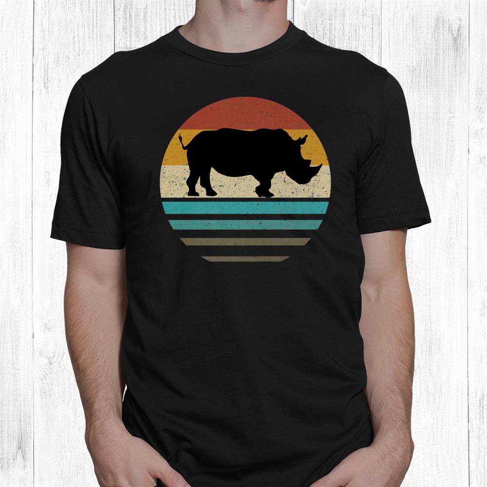 Rhinoceros Rhino Vintage Retro Style Chubby Unicorns Shirt