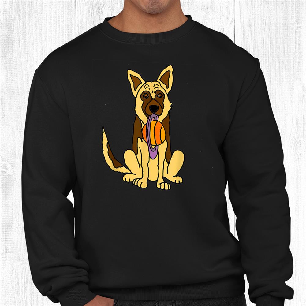 Smileteespets Funny German Shepherd Dog With Saturn Disc Shirt