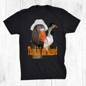 Thankful And Blessed Thanksgiving Pilgrim Ducks In Costume Shirt