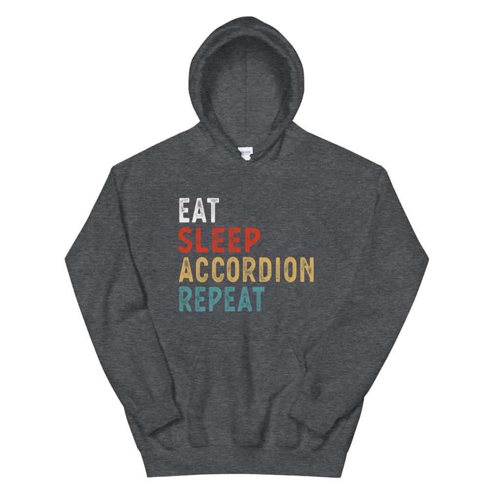 Vintage Eat Sleep Accordion Repeat Funny Accordion Player Mu Hoodie - Image 3
