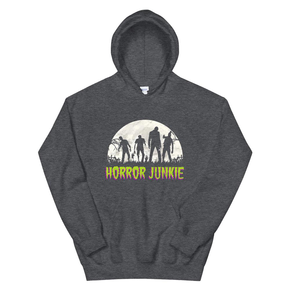 Vintage Horror Junkie Retro 80s Horror Zombie Movie Hoodie - Image 3
