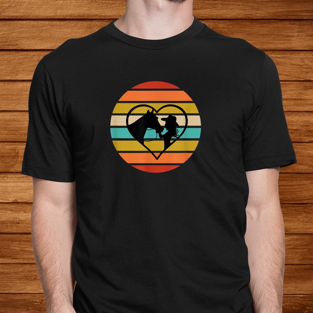 Vintage Horse With A Girl Best Horse Riding Gift For Mom Shirt