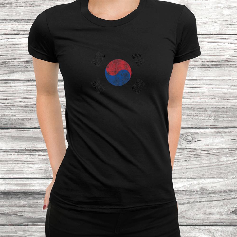Vintage South Korean Flag Of South Korea Retro Souvenir Gift Premium Shirt