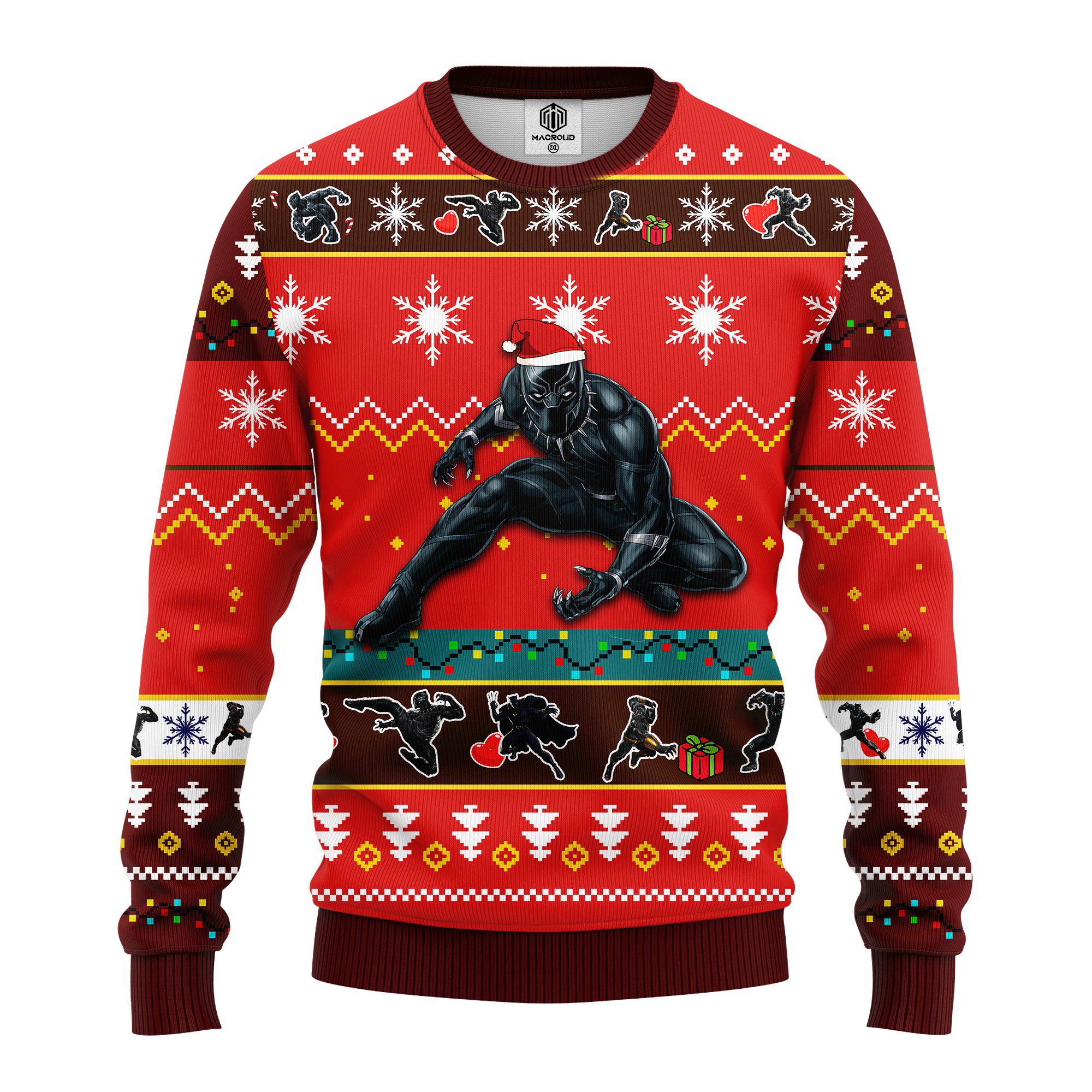 black and red ugly christmas sweater