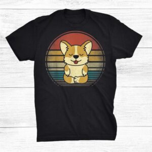 Retro Corgi Yoga Shirt Vintage Corgi Dog Yoga Shirt