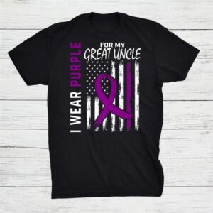 I Wear Purple For My Great Uncle Epilepsy Awareness Usa Flag Shirt