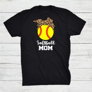 Softball Mom Softball Player Leopard Mom Shirt