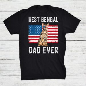 Bengal Dad American Flag Bengal Cat Lover Owner Kitty Kitten Shirt