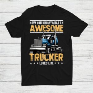 Awesome Trucker Semi Truck Driver 18 Wheeler Mechanic Shirt