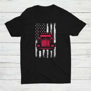 Red Truck Mechanic American Flag Shirt