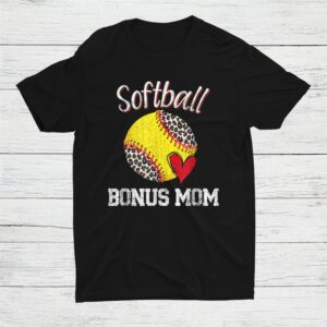 Softball Bonus Mom Leopard Tee Ball Shirt