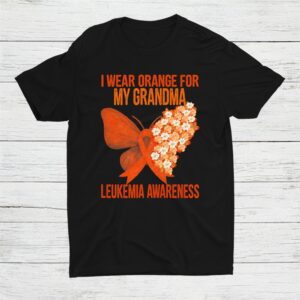 I Wear Orange For My Grandma Leukemia Awareness Ribbon Shirt