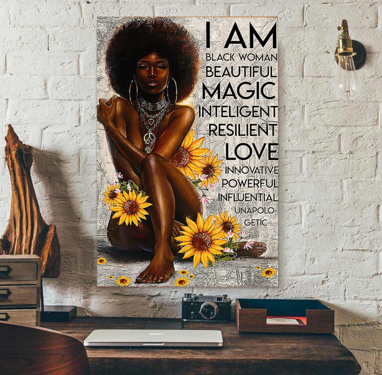 African American Afro Black Woman Beautiful Magic Poster - Teeuni