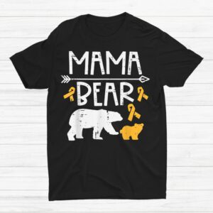 Mama Bear Childhood Cancer Ribbon Awareness Shirt