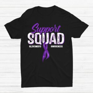 Support Squad Alzheimers Awareness Purple Ribbon Shirt