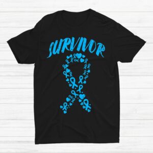 Survivor Light Blue Ribbon Prostate Cancer Awareness Shirt