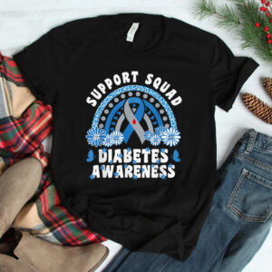 Diabetes Awareness Blue Ribbon Diabetes Support Squad Shirt