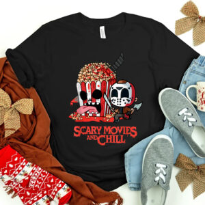 Scary Movies And Chill Horror Movies Scary Halloween Shirt