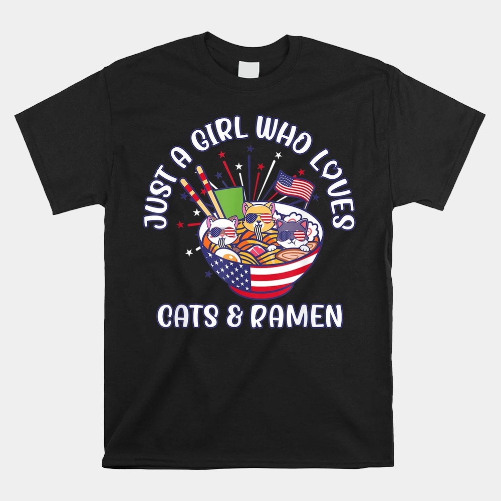 Cat Mom Usa Flag Firework 4th Of July Shirt