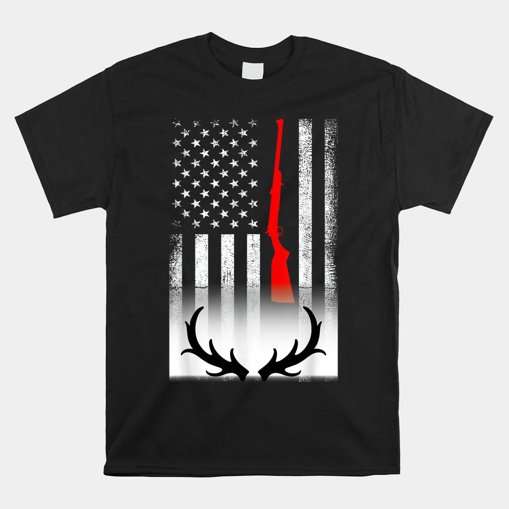 Deer Hunting American Flag Usa Proud Hunter 4th Of July 2023 Shirt