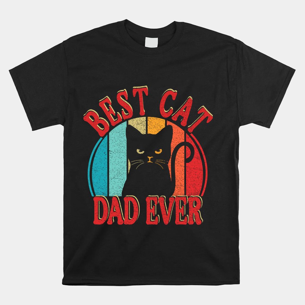 Best Cat Ever Vintage Retro Sunset Daddy Shirt