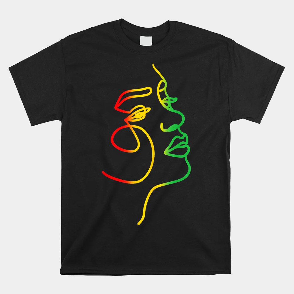 Face Abstract Juneteenth Art Back History Women African Shirt