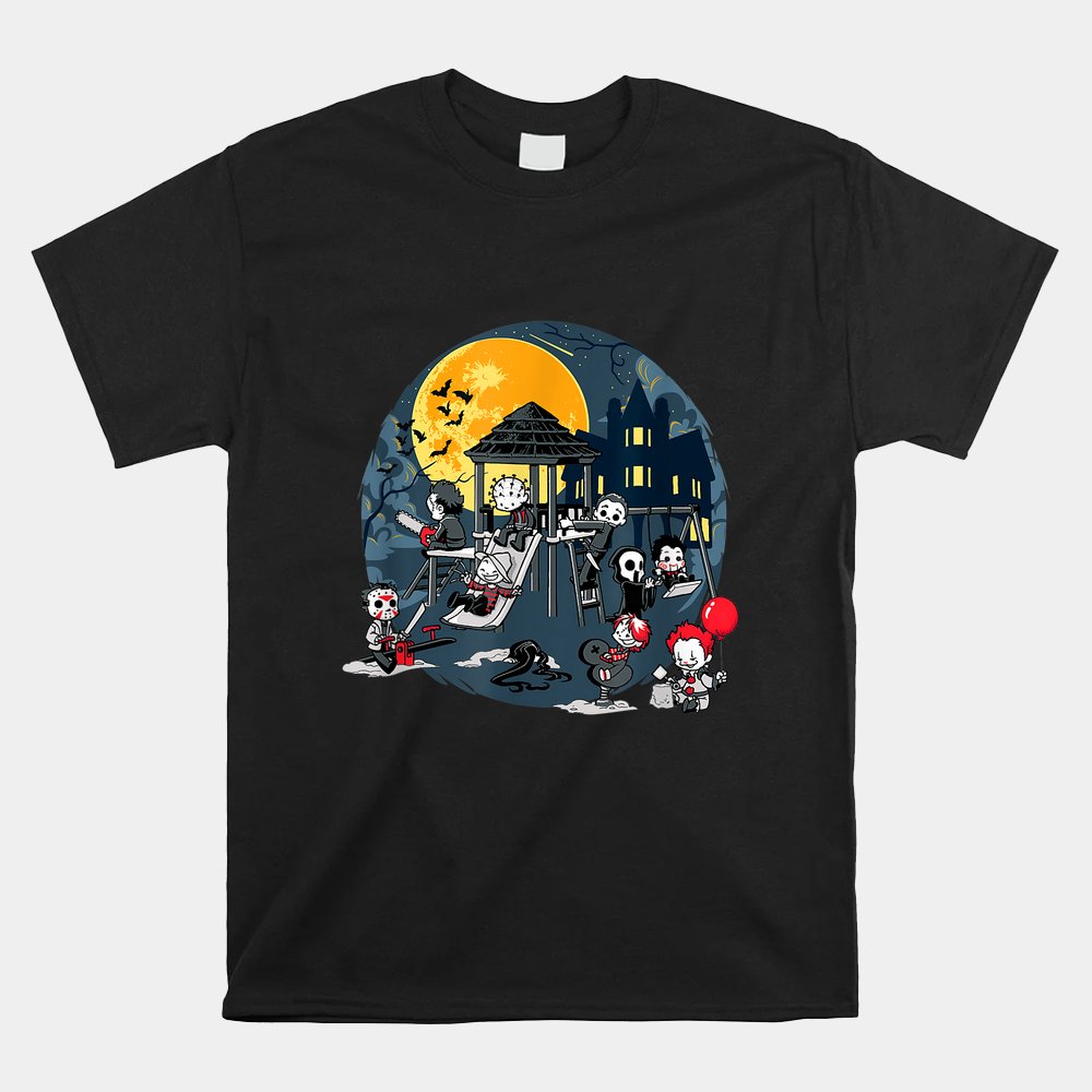 Horror Clubhouse In Park Halloween Scary Characters Costume Shirt