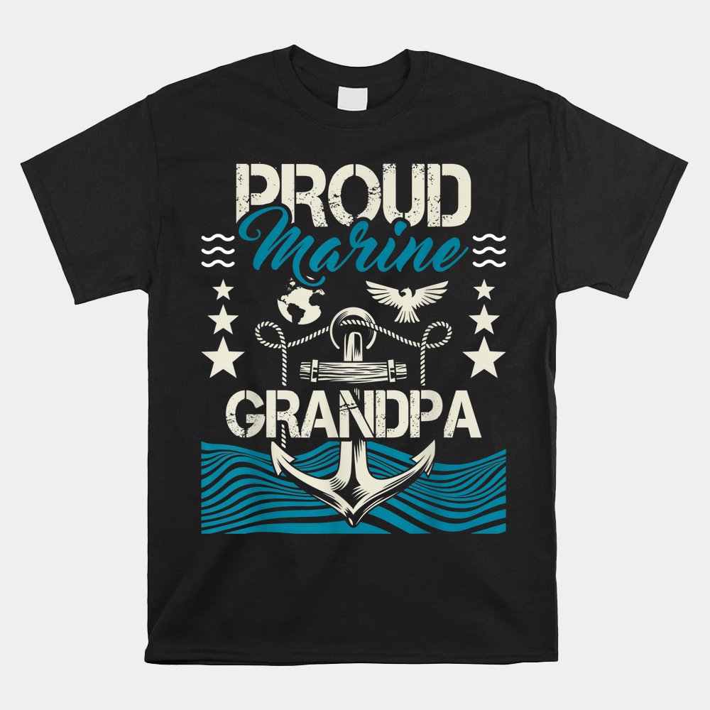 Proud Marine Grandpa Granddad Papa Pops Shirt