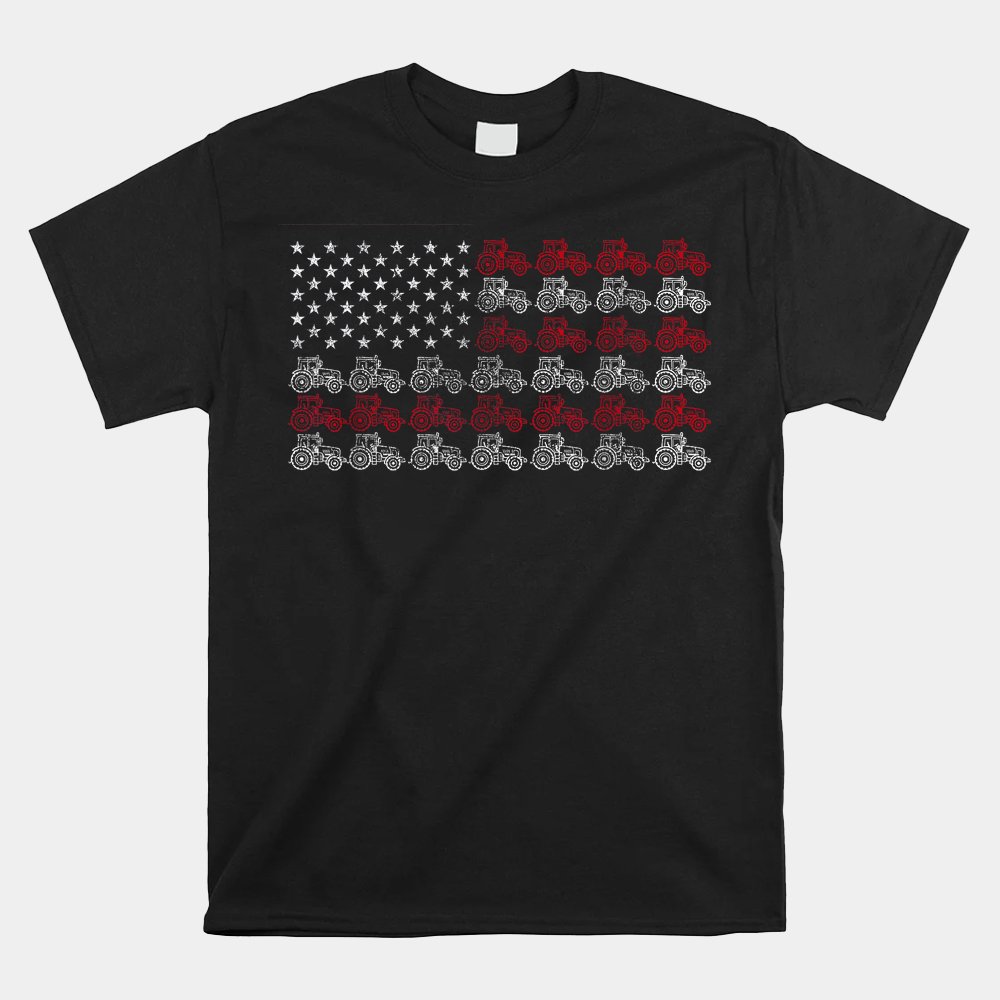 Tractor American Flag Farmer Shirt
