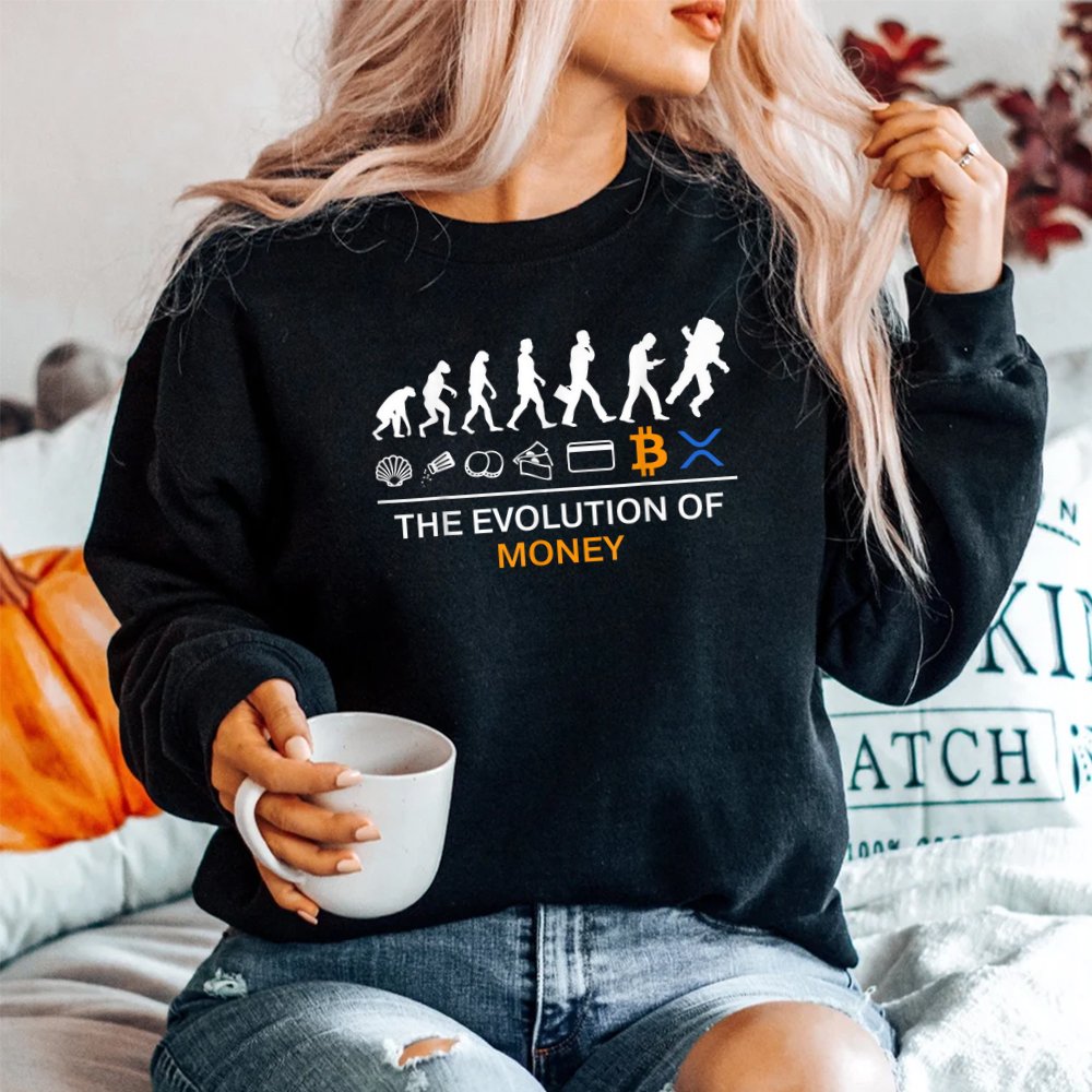 The Evolution Of Money Funny Bitcoin Ripple XRP To The Moon Shirt